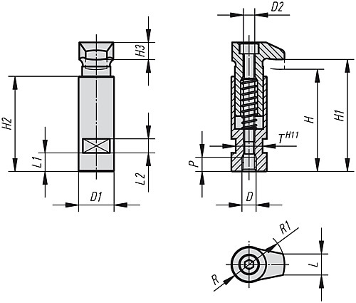 Kipp K0013.06 SPANNHAKEN MIT BUND  M6 - KIPP K0013 Spannhaken mit Bund