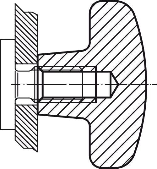 Halder 24631.0432 Kreuzgriff DIN 6335 rostfreier Stahl A2 Feinguss Ø 32, mit Gewindesackloch, Form E - Kreuzgriff DIN 6335 - rostfreier Stahl A2 - Feinguss - Durchmesser 40 - Rohteil - Form A