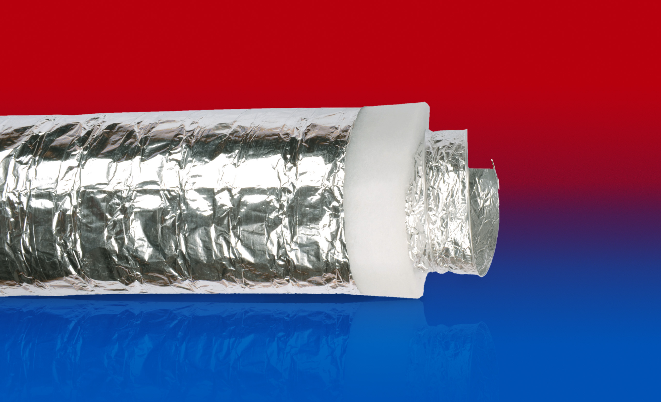 Norres 368-0120-3505-10 Alu/Polyester-Klimaschlauch, isoliert, schwerentflammbar (M1), Innen-Ø 120 mm, Aussen-Ø 124 mm, Biegeradius 97 mm - Norres 368 - ISODUC ALU-PES 368