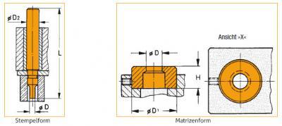 Leschhorn L401-10,15 Matrize 401 für Locheinheiten der Serien 101, 111, 141, 161, Loch-Ø 10,15, ØD1 22, H 20 - LE70245 Matritzenform