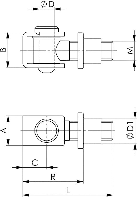 AMF 149ANI Torband, V2A, Größe : M20, ØD: 15, L: 84,5 - LE 149ANI Torband - V2A -Skizze