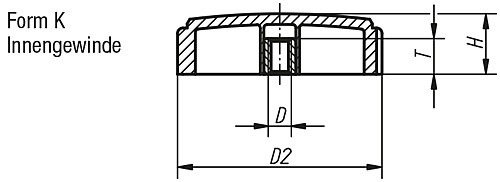 Kipp K0281.5705 ST DREHGRIFF, D2=57,4, M5 - KIPP K0281-IG Drehgriffe mit Innengewinde