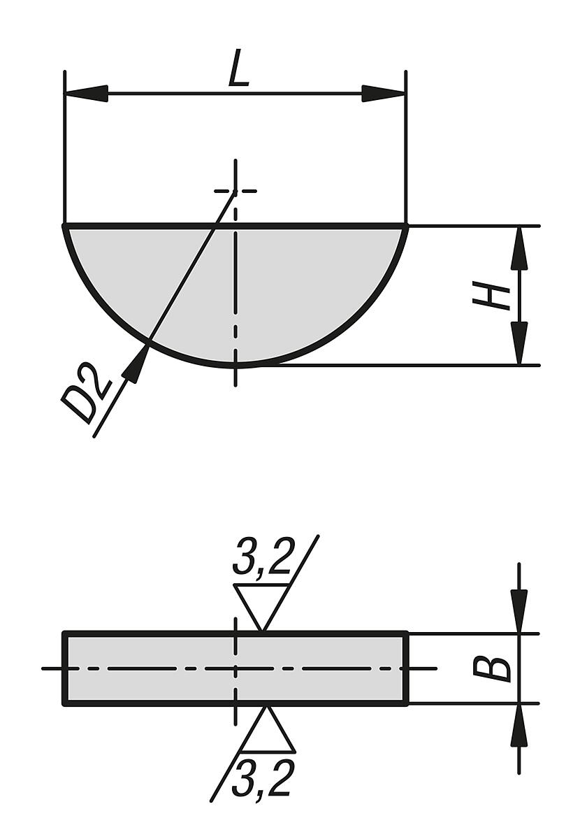 Leschhorn 6888-05X9 SCHEIBENFEDER  DIN 6888, B=5, H=9 - DIN 6888 Scheibenfedern  - Massblatt