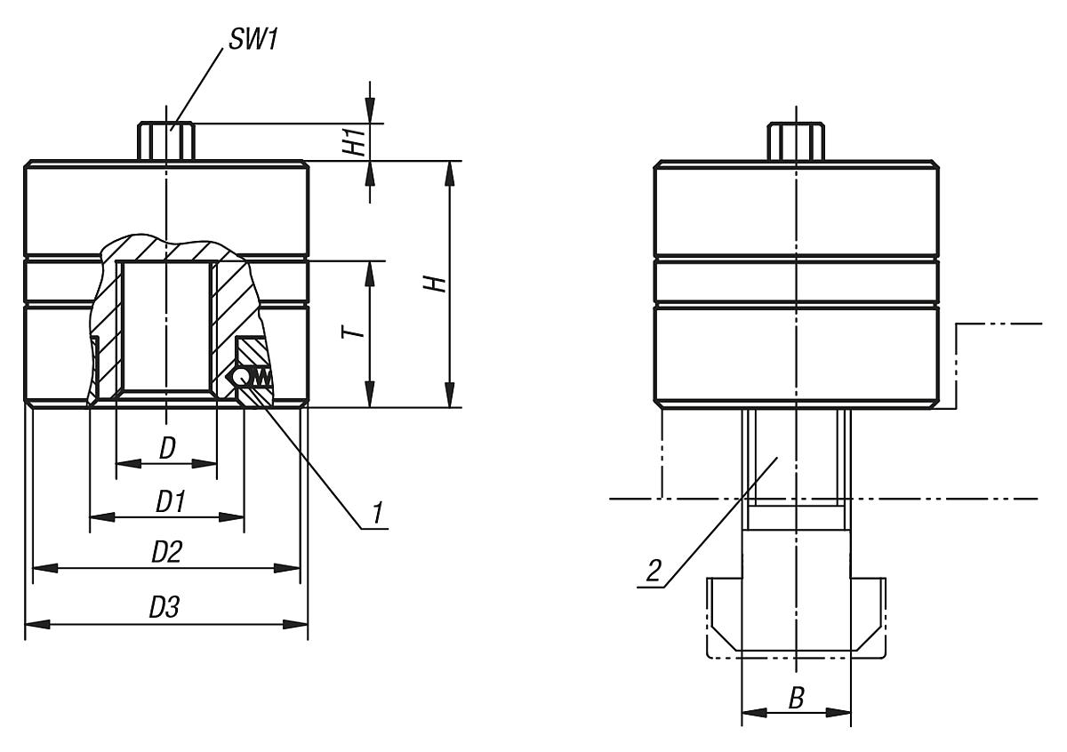 Norelem 04750-6020 SPANNMUTTER  M20 - NLM 04750 Spannmuttern - Massblatt