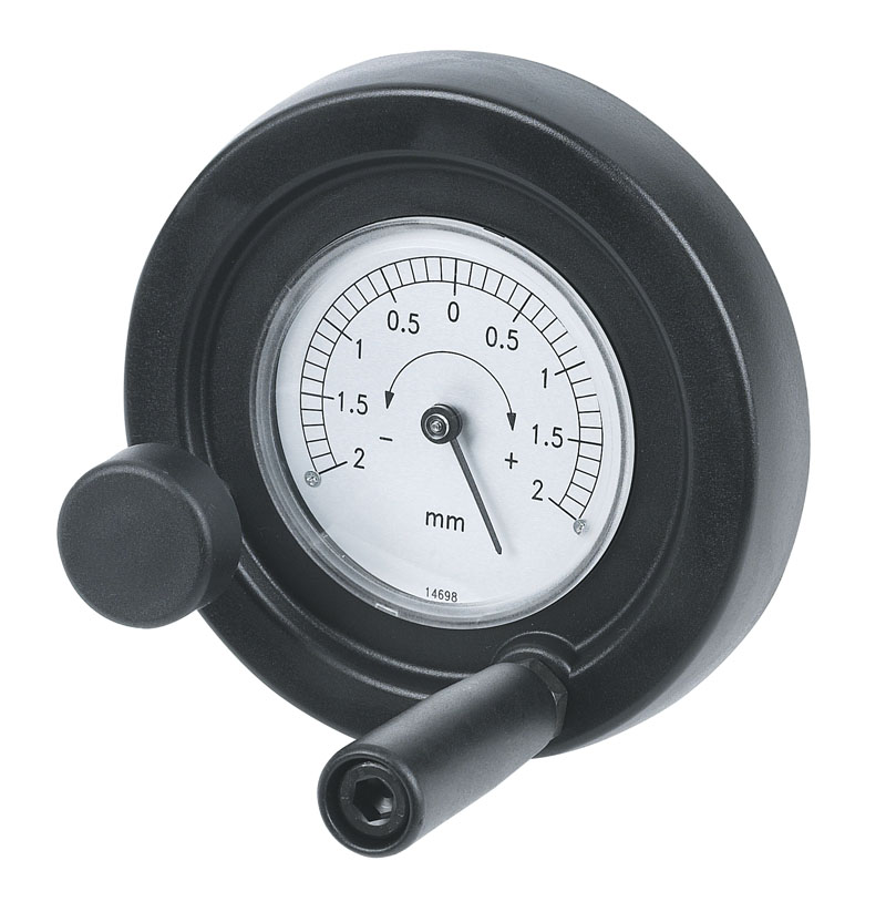 Leschhorn K903 Scheibenhandräder mit Griff und Feststellschraube für Positionsanzeigen  D 199; d5 125,5 (S120/1); d1 20 H7 - Boteco K903 Speichenhandraeder mit Griff fuer Positionsanzeigen