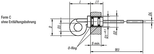 Kipp K0468.32714 ÖLMESSSTAB  FORM C, D=27  D1=14 - KIPP K0468-C Oelmessstaebe Form C