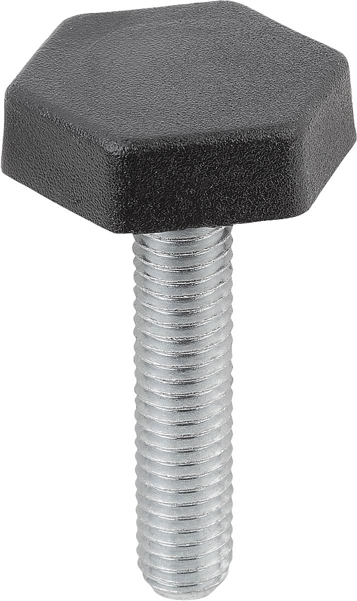 Kipp K0676.3008X020 STELLFUSS M. SECHSKANT SW30 M8X20 - K0676-3008X020 STELLFUSS MIT SECHSKANT SW30 M8X20