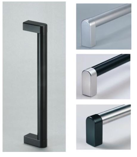 Leschhorn A3-25.200.S01 zusammensteckbare Rohrgriffe Typ  A;  A 200, Griff aus Einzelelementen, komplett montiert Schenkel schwarz / Steg natur - Leschhorn A3-25 zusammensteckbare Rohrgriffe