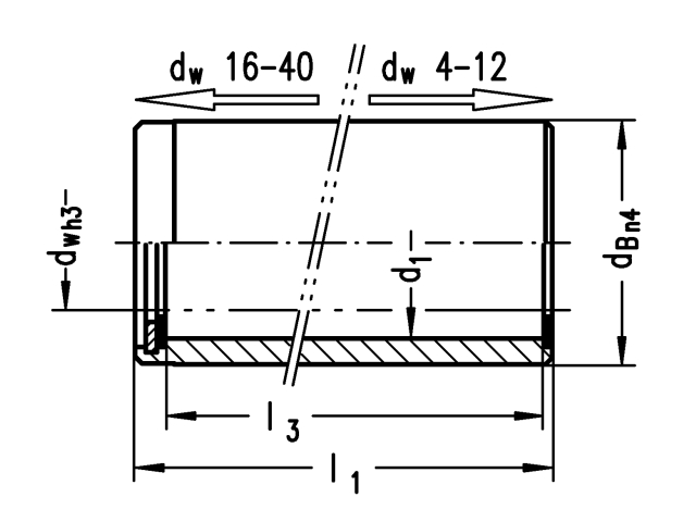 Mahr Motion  5003027 N552 dw = 4; dB = 10; l1 = 20; d1 = 7; l3 = 18, Führungsbuchse geschlossen mit Anlaufscheibe - Mahr N552 Fuehrungsbuchse geschlossen