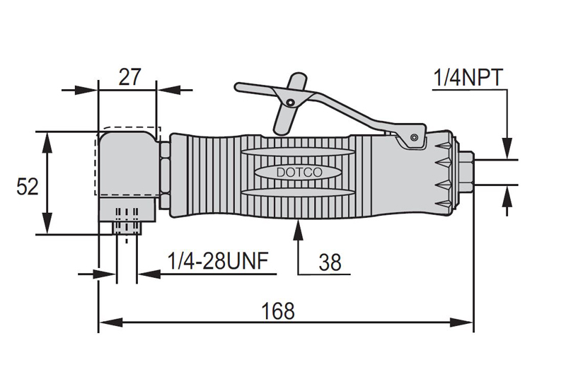 DESTACO 12LF200-32 Winkelschleifer Drehzahl 12.000 1/min, Leistung 300 W, Luftaustritt vorne - Destaco Dotco 12 LF Winkelschleifer