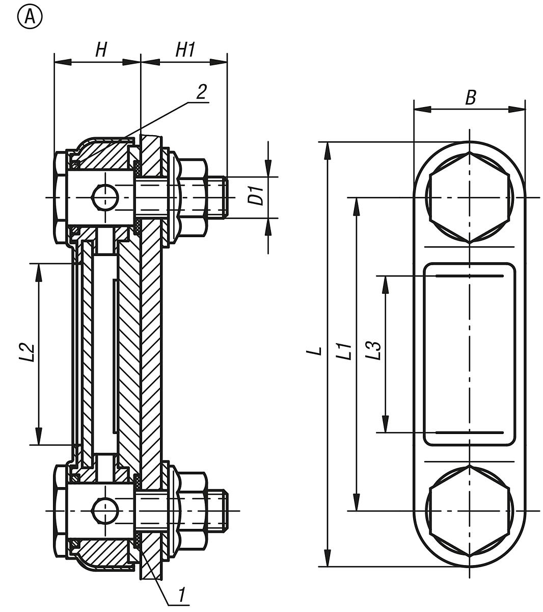 Norelem 28000-107612 ÖLSTANDSANZEIGER, D1=M12, L=76, FORM A - NLM 28000-A OElstandsanzeiger Form A - Massblatt