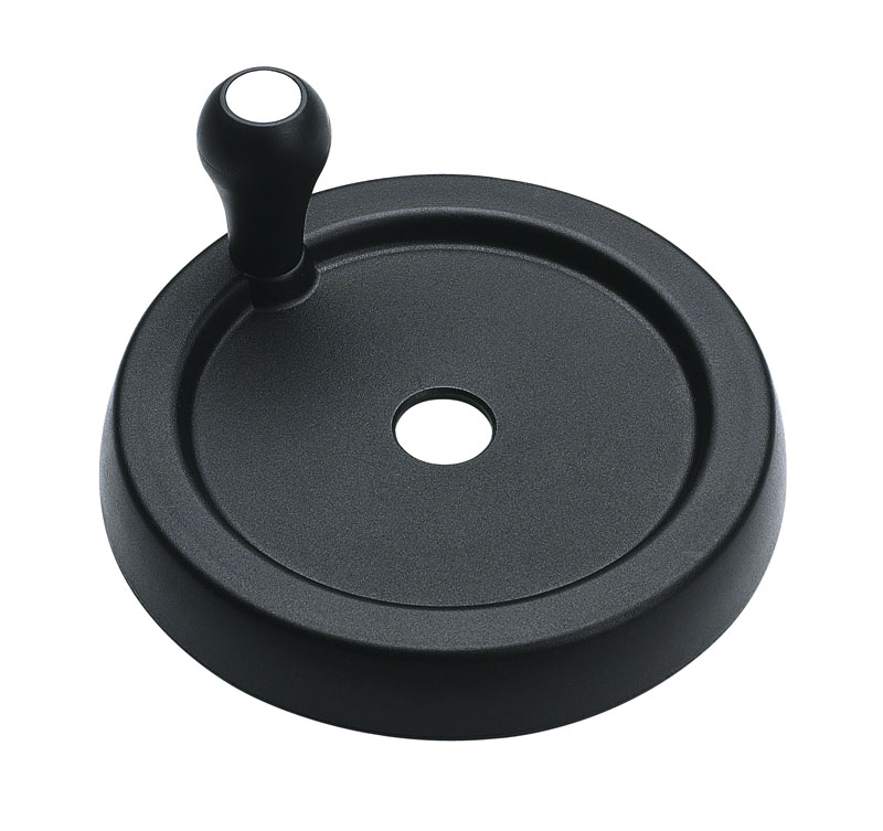 Leschhorn C195 Scheibenhandräder mit drehbarem Griff  D 249; Bohrung 8H7; d 59; schwarz - Boteco C195 Scheibenhandraeder mit drehbarem Griff