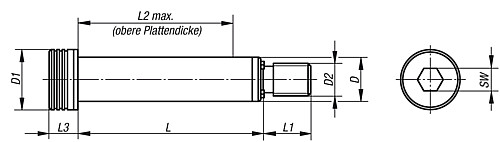 Norelem 03189-12030 DEHNSPANNDÜBEL D=12, L=30,  - Auslaufartikel - nicht mehr lieferbar - Norelem 03189 Dehnspannduebel hydraulisch