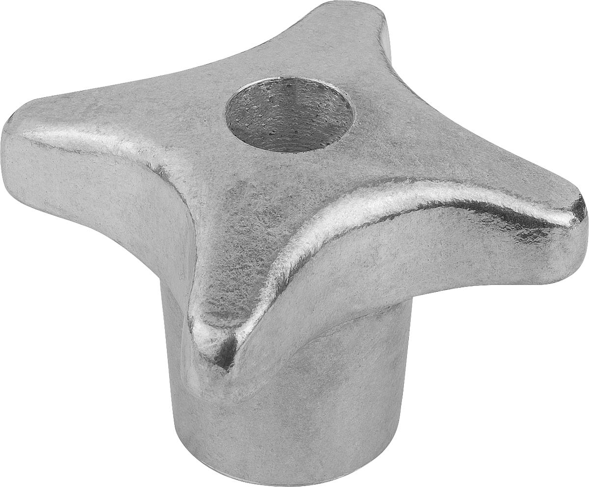 Kipp K0145.404008 KREUZGRIFF FORM D, D1=40, D5=M8, ALU, GEROMMELT - K0145-404008 KREUZGRIFF FORM D - D1 40 - D5 M8 - ALU - GEROMMELT