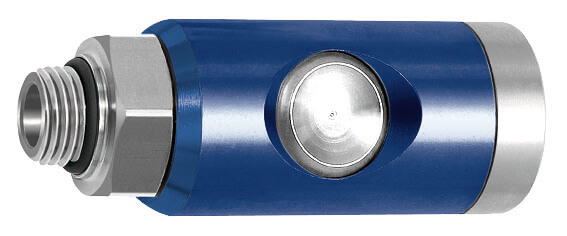 RIEGLER 244.11-D Druckknopf-Sicherheitskupplung NW 7,4, drehbar, Alu, G 1/4 AG - LE71512 244-13-D Druckknopf Sicherheitskupplung NW 7 4 - Aussengewinde - drehbar