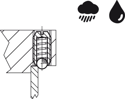 Halder 22050.1610 Federndes Druckstückmit Keramikkugel und Schlitz M 10, rostfreier Stahl A4, verstärkte Federkraft - Federnde Druckstuecke Federndes Druckstueck mit Keramikkugel und Schlitz