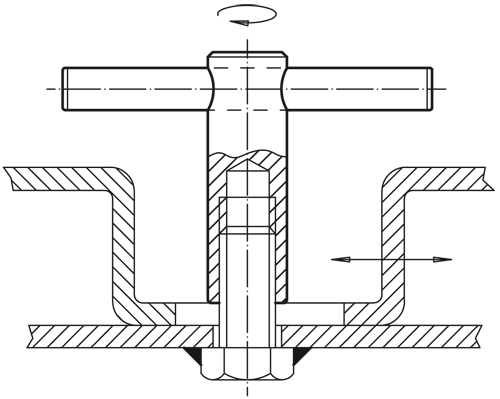 Halder  EH 24510.0510 Knebelmutter DIN 6305 mit festem Knebel M 10 - Knebelmuttern Knebelmutter DIN 6305 - mit festem Knebel - M 10