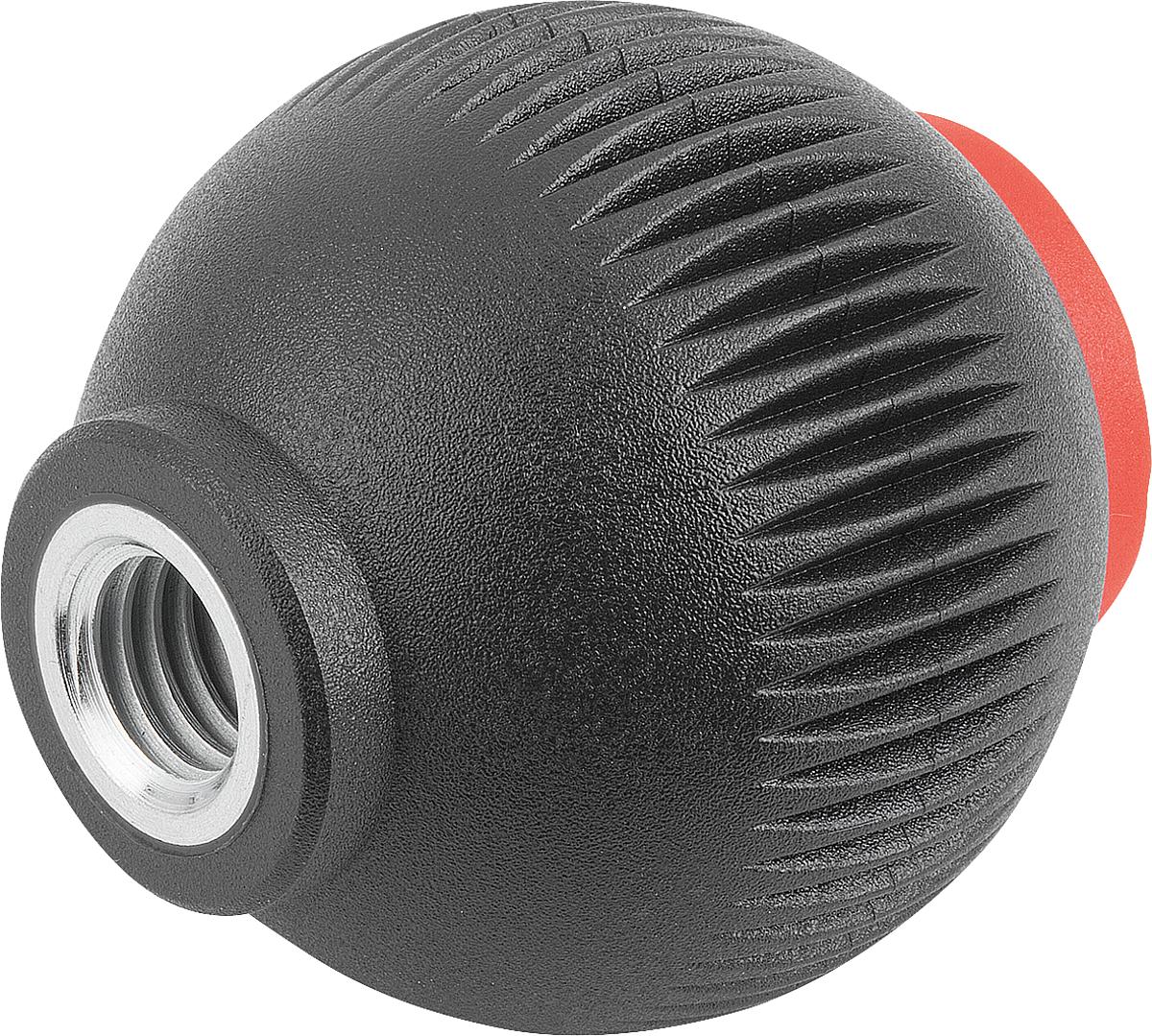 Kipp K0253.4126 NOVO.GRIP GRIFFKUGEL GR.4, D=50, M12, DECKEL VERKEHRSROT - K0253-4126 NOVO GRIP GRIFFKUGEL GR 4 - D 50 - M12 - DECKEL VERKEHRSROT