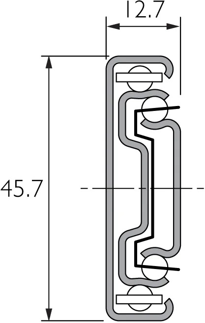 Accuride DW3832-0030SC Teleskopschienen mit Selbsteinzug 14N - 27N pro Schiene (SC- Self-Close), 100% Vollauszug, 12,7x45,7, SL 300,TR 286, 48kg, weiß verzinkt - Accuride DW3832SC Teleskopschienen mit Selbsteinzug - weiss - Vollauszug - 12 7x45 7 - bis 45kg - Profil