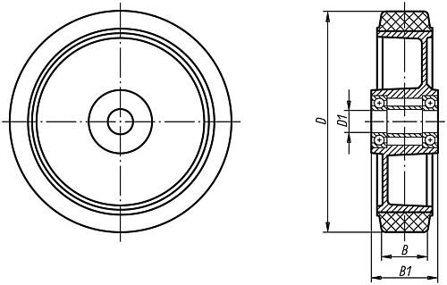 Norelem 95053-200501 95053 200501 Elastik Vollgummirad - Norelem 95053 Elastik Vollgummirad