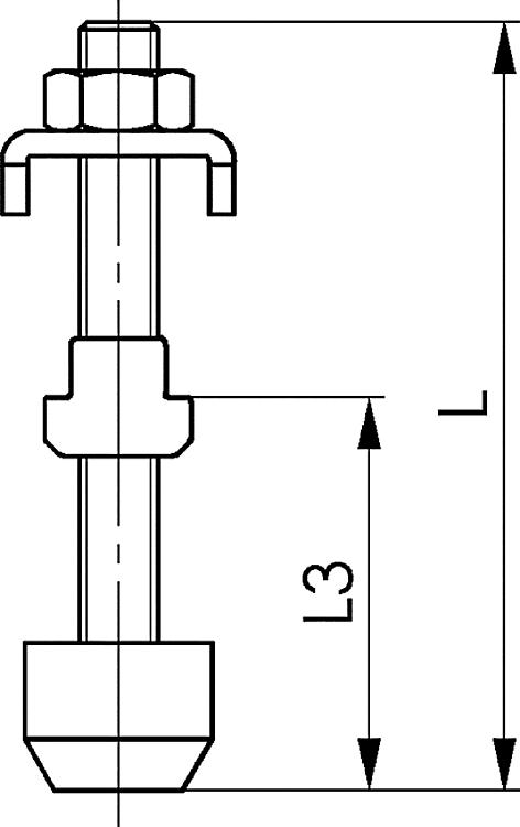 AMF 6890NI-0 Andrückschraube, Größe : 0, L: 32, L3: 13-20 - LE 6890NI Andrueckschraube-Skizze