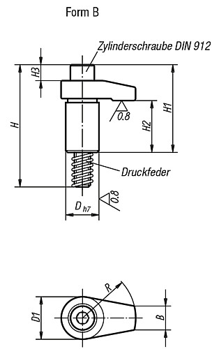 Kipp K0014.208020 SPANNHAKEN GESCHLIFFEN FORM B - KIPP K0014-B Spannhaken geschliffen Form B