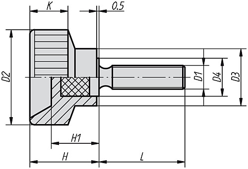 Kipp K0141.04X15 RÄNDELSCHRAUBE KUNSTSTOFF  M4X15 - KIPP K0141 Raendelschrauben aus Kunststoff