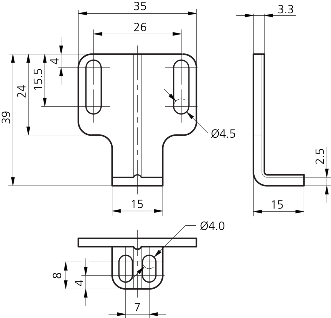 di-soric BWS-IR01 Befestigungswinkel, Kunststoff (PA) passend zu Induktiver Ringsensor IRD 6/IRD 27 - di-soric BWS-IR01 Befestigungswinkel-Skizze