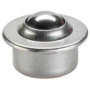 Halder 22750.0020 Kugel rolle mit Stahlblechgehäuse Ø 12,6 ± 0,055,  alle Teile verzinkt, Kugel  aus rostfreiem Stahl - Kugelrolle mit Stahlblechgehaeuse - Durchmesser 18 - Deckel und Gehaeuse verzinkt