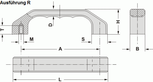 Leschhorn AG-22.R120.14  massive Aluminium Bügelgriffe für rückseitigen Anschrauben A 140, schwarz eloxiert - LE AG massive Aluminium Buegelgriffe - Massblatt - rueckseitigen Anschrauben
