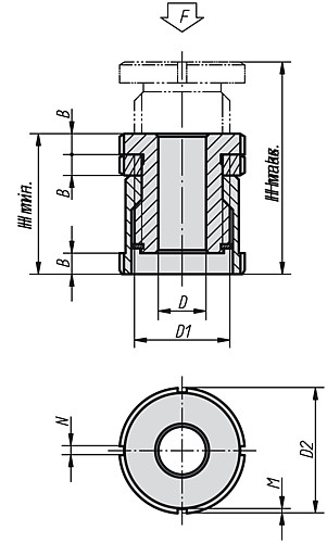 Norelem 27701-01816 HÖHENVERSTELL SCHRAUBE, - Norelem 27701 Hoehenverstell Schrauben mit Kontermutter