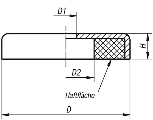 Norelem 09070-50 FLACHGREIFER, D=50 - Norelem 09070 Flachgreifer mit Zylinderbohrung aus Hartferrit