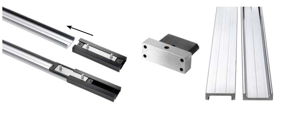 Accuride DA0115-0120RC Linearführung 1,2m Schiene ohne Befestigungslöcher, Aluminium - Accuride DA0115 RC Linearfuehrung bis 120kg