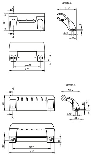 Norelem 06975-100081 MASCHINENGRIFF, - Norelem 06975 Maschinengriffe