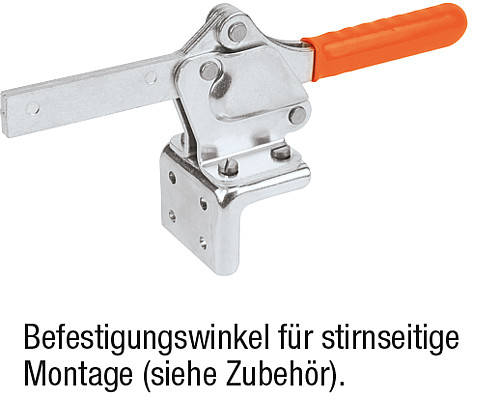 Kipp K0076.0250 SCHNELLSPANNER HORIZONTAL, MIT WAAGRECHTEM FUSS, P=250 daN - KIPP K0076 Schnellspanner horizontal mit waagrecht