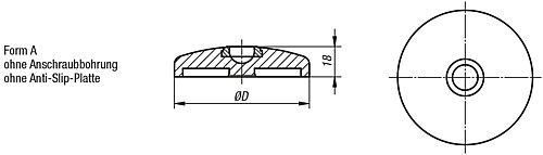 Kipp K0416.10301 TELLER F. GELENKFUSS FORM A, - KIPP K0416-A Teller fuer Gelenkfuesse aus Zinkdruckgu
