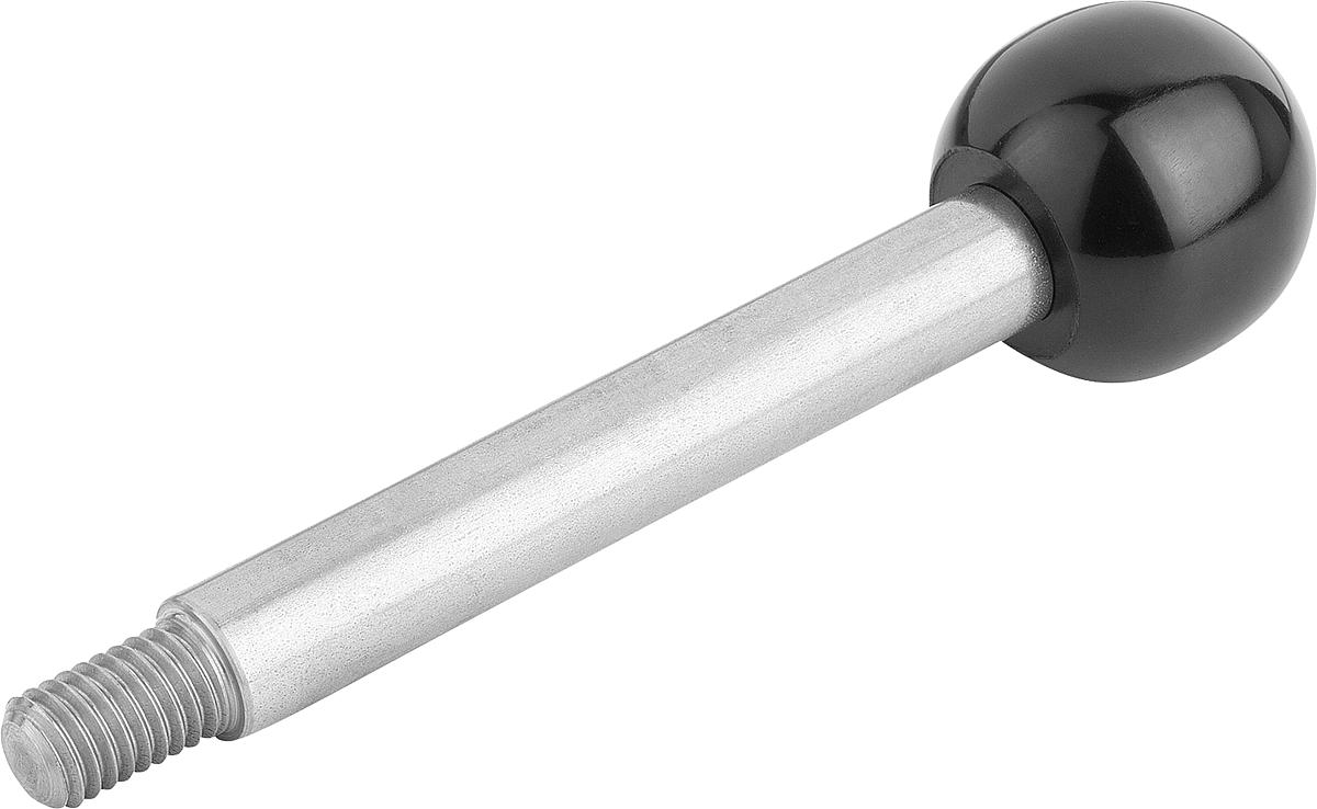 Kipp K0179.1214X100 GRIFFSTANGE FORM A            EDELSTAHL, D=14, D1=M12, L=100 - K0179-1214X100 GRIFFSTANGE FORM A EDELSTAHL - D 14 - D1 M12 - L 100