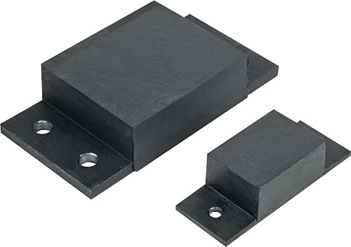 Norelem 26120-05003507057 GUMMI METALL ANSCHLAGSCHIENE, B=50, H=35, L1=70, L=130 mm - Norelem 26120 Gummi Metall Anschlagschienen