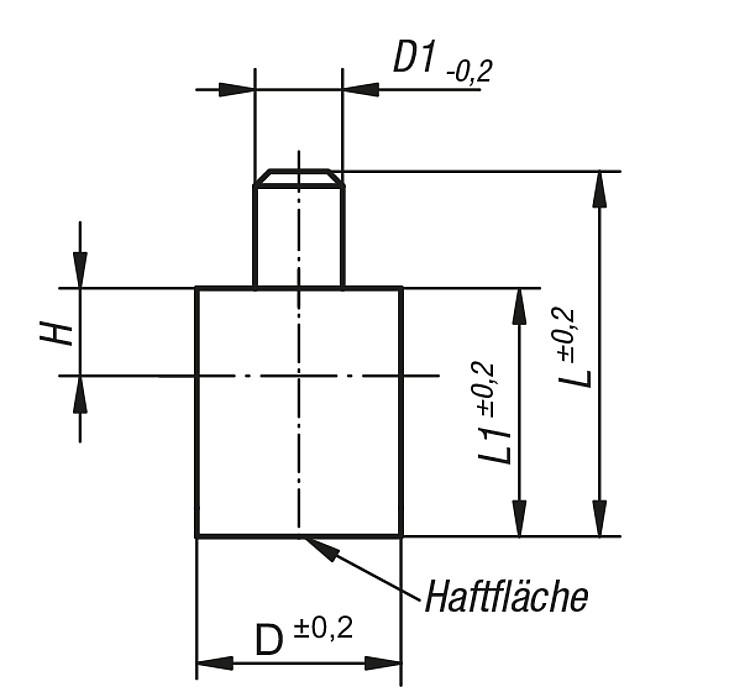 Kipp K0547.06 HALTEMAGNET RUND, MIT ZAPFEN, D=20, D1=6 - KIPP K0547 Haltemagnete rund mit Zapfen - Stabgreifer - aus AlNiCo