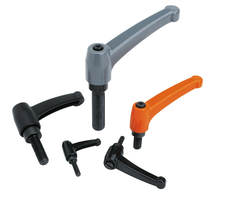 Leschhorn A593 verstellbare Klemmhebel  R 108; Außengewinde M14x50; orange - Boteco A593 Verstellbare Klemmhebel