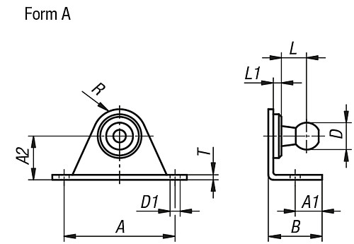 Norelem 27657-00810 WINKELBESCHLAG FORM A D=8 - Norelem 27657-A Winkelbeschlaege A