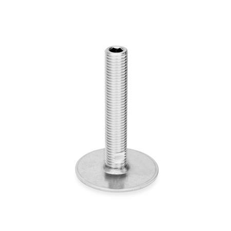 Ganter 41-80-M20-100-D0-U Stellfüße, Edelstahl 1.4301 (A2) - GN-41-Stellfuesse-Edelstahl-A2-ohne-Mutter-Innensechskant-oben-und-Schluesselflaeche-unten-oh