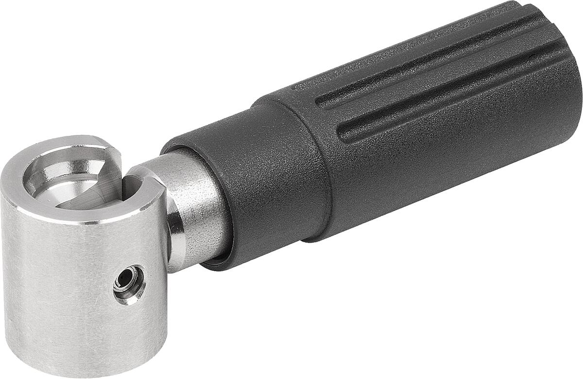 Norelem 06326-01-1104 ZYLINDERGRIFF UMLEGBAR, GR.1, INNENGEWINDE M04, L1=40, THERMOPLAST, KOMP:EDELSTAHL - 06326-01-1104 ZYLINDERGRIFF UMLEGBAR - GR-1 - INNENGEWINDE M04 - L1 40 - THERMOPLAST - KOMP EDELSTAH