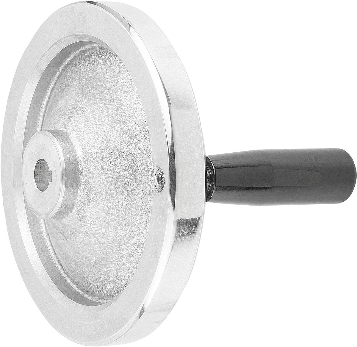 Norelem 06275-5100X12 SCHEIBENHANDRAD ALU, DREHB.GR.M.NUT, D1=100, D2=12 - 06275-5100X12 SCHEIBENHANDRAD ALU - GRIFF DREHBAR - MIT NUT - D1 100 - D2 12