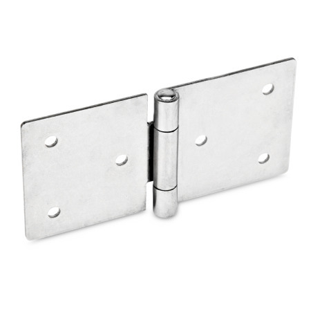 Ganter 136-NI-60-40-B Edelstahl Blechscharniere, horizontal verlängert - GN 136 HV-NI Blechscharniere Edelstahl NI blank - horizontal beidseitig verlaengert - mit Durchgangsbo