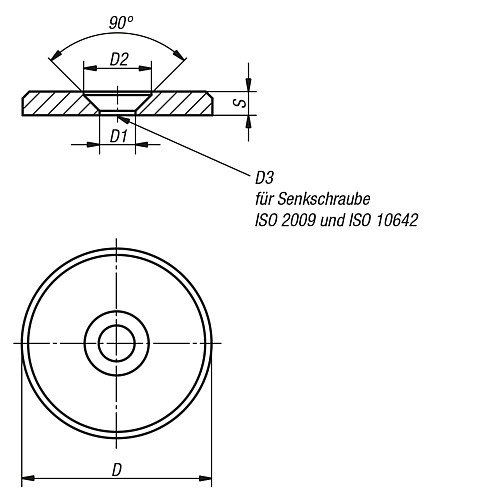 Kipp K0173.00416 VORLEGSCHEIBE D1=4,3, D=16, STAHL - KIPP K0173 Vorlegscheiben