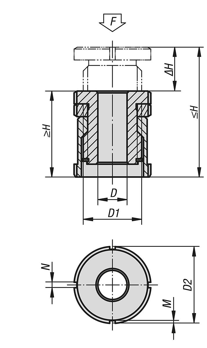 Norelem 27701-01816 HÖHENVERSTELL SCHRAUBE, - NLM 27701 Hoehenverstell Schrauben mit Kontermutter - Massblatt