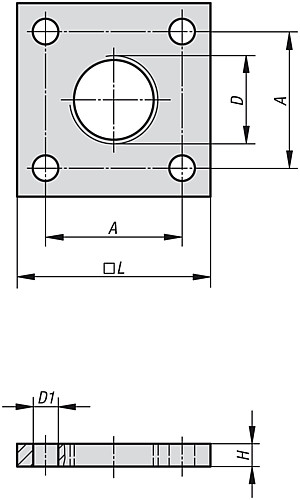 Norelem 26320-08075 MONTAGEFLANSCH M8X0,75, - Norelem 26320 Montageflansche