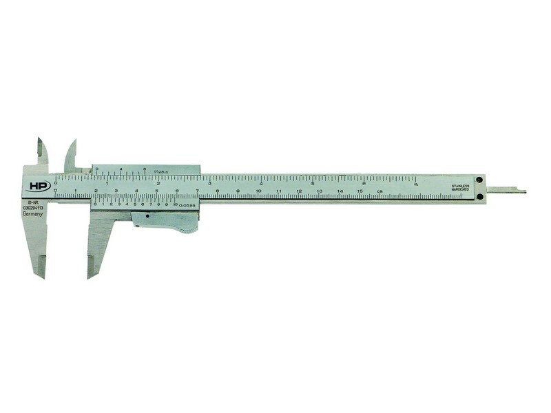 Helios Preisser, 0198 501  Taschenmessschieber  150 mm, Momentfeststellung, parallaxfreie Ablesung - Messschieber