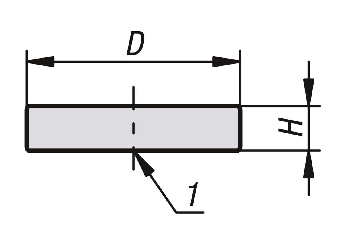 Norelem 09000-06 ROHMAGNET SCHEIBENMAGNET NDFEB, D=6 ±0,1 - NLM 09000 Rohmagnete -Scheibenmagnete- aus NdFeB-Skizze